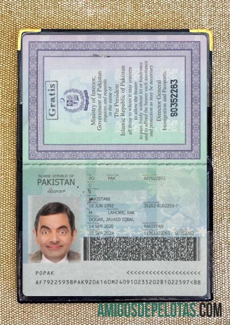 Passaporte do Paquistão 2020 presente Photolook baixar para verificação